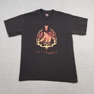 Vintage Bruce Lee Shirt Large Black Dragon Fire Martial Arts Giant Tag 90s